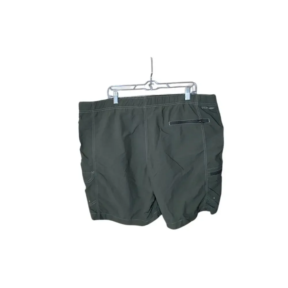 Columbia Army Green Gorpcore Utility Cargo Swim Trunk Men XXL